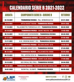 Basket, serie B - Il calendario del girone della Tramarossa Vicenza
