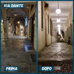 Padova: efficientamento energetico, nuove luci a led nei portici di via Dante
