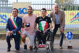 Padova, piazza Azzurri d'Italia: le chiavi della città a Tamberi e Bettella
