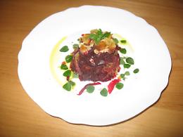 Crumble salato di rape rosse e cipolle