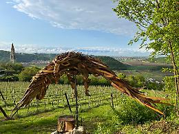 Dopo il drago, ecco l'aquila dei Berici di Martalar, realizzata con il legno della tempesta Vaia