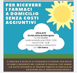 Padova. Farmaci a domicilio gratis per gli over 65