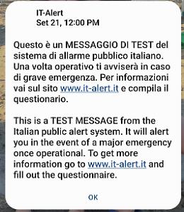 IT Alert: alle 12 hanno squillato i cellulari di tutto il Veneto