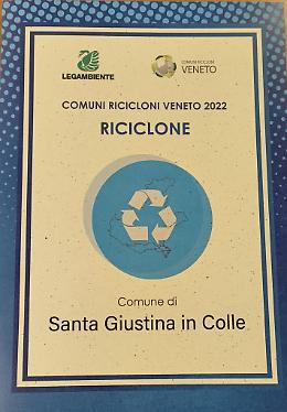 Santa Giustina in Colle è tra i quattro migliori “Comuni ricicloni” del bacino