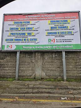 Rovigo, 15 manifesti del Partito Democratico contro il sindaco Gaffeo