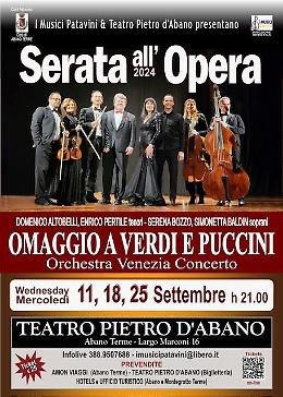 Tornano i Musici Patavini al Teatro Pietro d’Abano con “Serata all’Opera”
