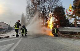 Incendio a Trebaseleghe: contatore del gas in fiamme