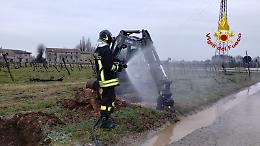 Lonigo: danneggiata condotta di gas metano durante lavori di scavo

