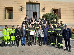 Camposampiero. Onore alla carriera per Valentino Marcato, storico volontario dei vigili del fuoco