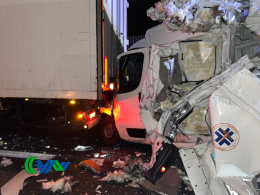 Passante di Mestre, grave incidente nella notte: scontro tra mezzi pensanti e un furgone 