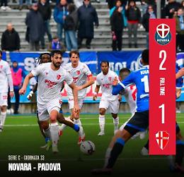 Novara-Padova 2-1: il Vicenza è a meno 1 