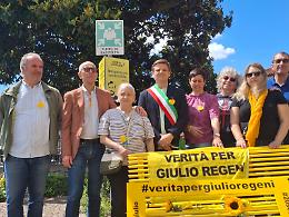 Ad Oriago una panchina gialla in ricordo di Giulio Regeni
