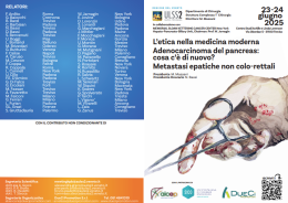 Adenocarcinoma del pancreas e nuove sfide terapeutiche: a Treviso il Meeting Internazionale della 1^ Chirurgia con ospiti di rilievo nazionale e internazionale