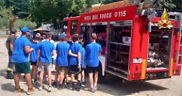 I Vigili del Fuoco incontrano i ragazzi al campo scuola di Pederobba