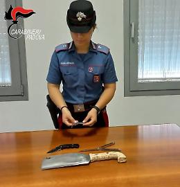 Casalserugo: lo fermano per un controllo, ma nell’auto nascondeva una mannaia e tre coltelli