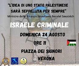 Verona: manifestazione in Piazza dei Signori contro le operazioni militari di Israele