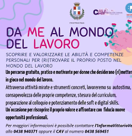 Vittorio Veneto, al via il corso "Da ME al mondo del LAVORO"