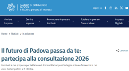 Camera di Commercio di Padova, via alla raccolta di idee per il piano 2026