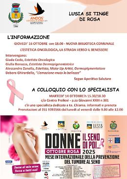 Lusia in rosa per la prevenzione: due eventi per informare e sostenere le donne