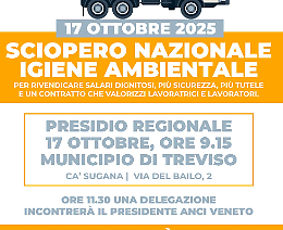 Veneto, sciopero dei lavoratori dell’igiene ambientale: contratto fermo da 10 mesi, mobilitazione il 17 ottobre