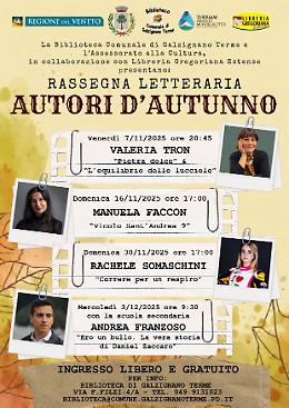 “Autori d’Autunno”: a Galzignano Terme la letteratura diventa incontro e comunità