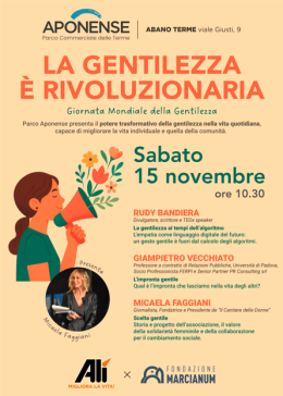 “La gentilezza è rivoluzionaria”: ad Abano una mattinata dedicata al valore delle piccole buone azioni quotidiane