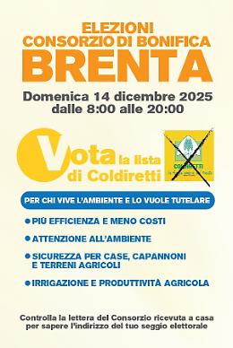 Consorzio di Bonifica Brenta al voto: Coldiretti Padova e Vicenza corrono unite