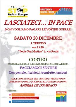 Treviso scende in piazza per la pace: corteo contro guerre e riarmo