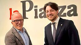 Alberto Stefani visita gli studi del Gruppo Editoriale La Piazza