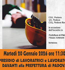 Mobilitazione sindacale a Padova: "Zero morti sul lavoro, obiettivo concreto"