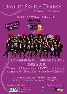 Concerto solidale per l&rsquo;epilessia: domenica prossima 8 febbraio al Teatro Santa Teresa