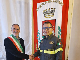Il sindaco Toffolo riceve a Portogruaro il nuovo Comandante Provinciale dei Vigili del Fuoco di Venezia