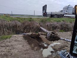 A Rosolina nuova condotta sotterranea sotto la SP45 per proteggere terreni agricoli e abitazioni vicino al villaggio Norge