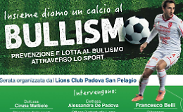 "Un calcio al Bullismo": venerd&igrave; 27 marzo incontro con Francesco Belli contro il bullismo sportivo