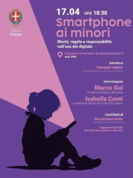 Vicenza, focus su minori e smartphone: incontro pubblico il 17 aprile