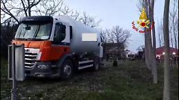 Fuga di GPL durante un rifornimento, intervento dei Vigili del Fuoco a Isola della Scala