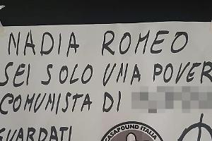 Minacce a Nadia Romeo, la Digos indaga su uno striscione comparso nella notte a Vicenza