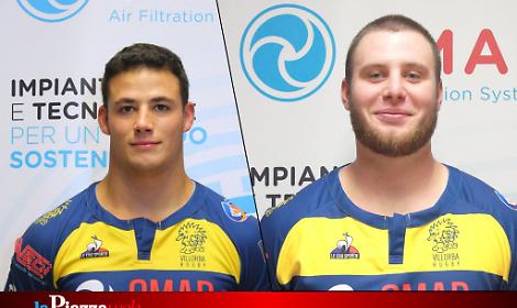 I rugbisti Alvise Bavaresco e Dennis Silva
