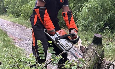 Volontari di Protezione civile in azione