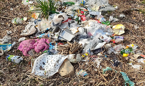 Foto dei rifiuti abbandonati sugli argini del Brenta