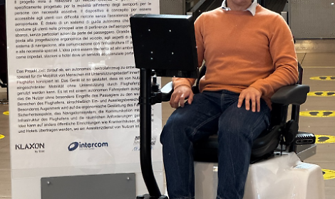 Prototipo del robot RAPIDO per l&rsquo;assistenza ai passeggeri con ridotta mobilit&agrave; all&rsquo;Aeroporto di Treviso