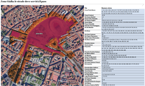 Mappa della zona rossa