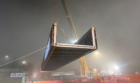 Padova, varata nella notte la passerella ciclopedonale del cavalcavia Chiesanuova