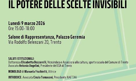 Trento, Palazzo Geremia: il convegno sulle scelte invisibili, un pomeriggio di riflessione per la Giornata della Donna