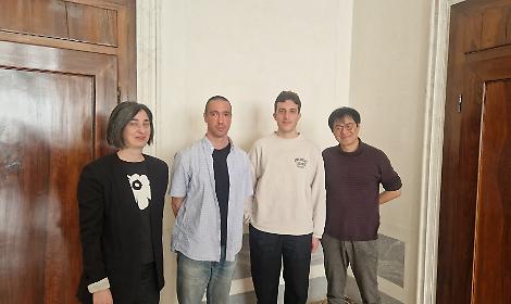 Rizzato e Pierconti con i vincitori del bando