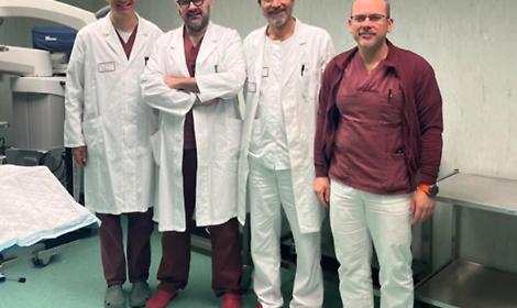L'equipe di medici che ha realizzato l'intervento di ricostruzione ureterale