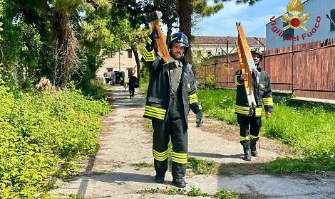 L'intervento dei pompieri