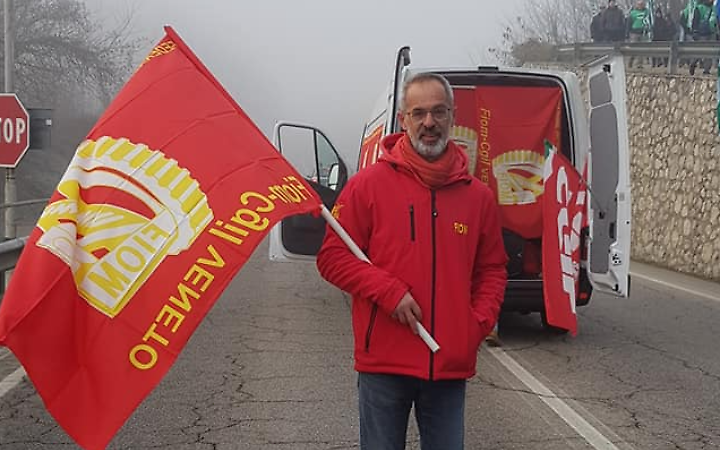 Stefano Bona, segretario della Fiom di Belluno