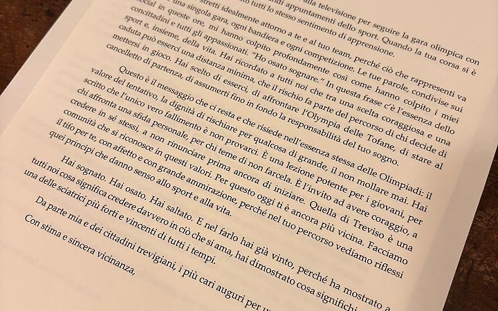 Treviso vicina a Lindsey Vonn: il sindaco le invia una lettera di incoraggiamento