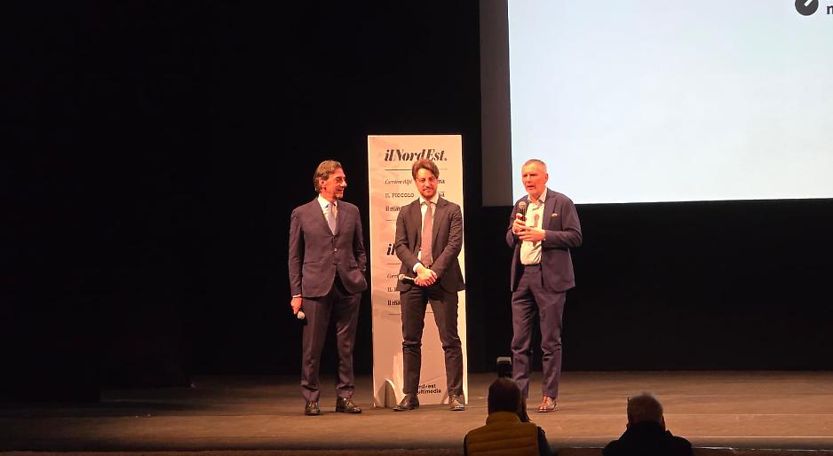 Da sinistra, il sindaco Giordani, Alberto Stefani e Paolo Possamai